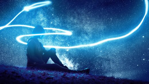 Persona descansando teniendo sueños de neon